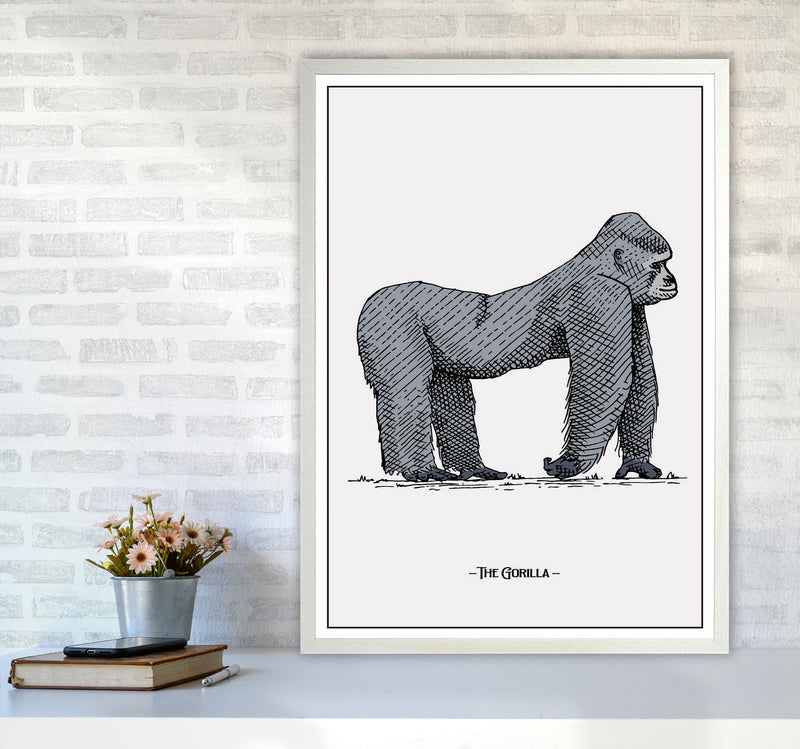 The Gorilla Art Print by Jason Stanley A1 Oak Frame