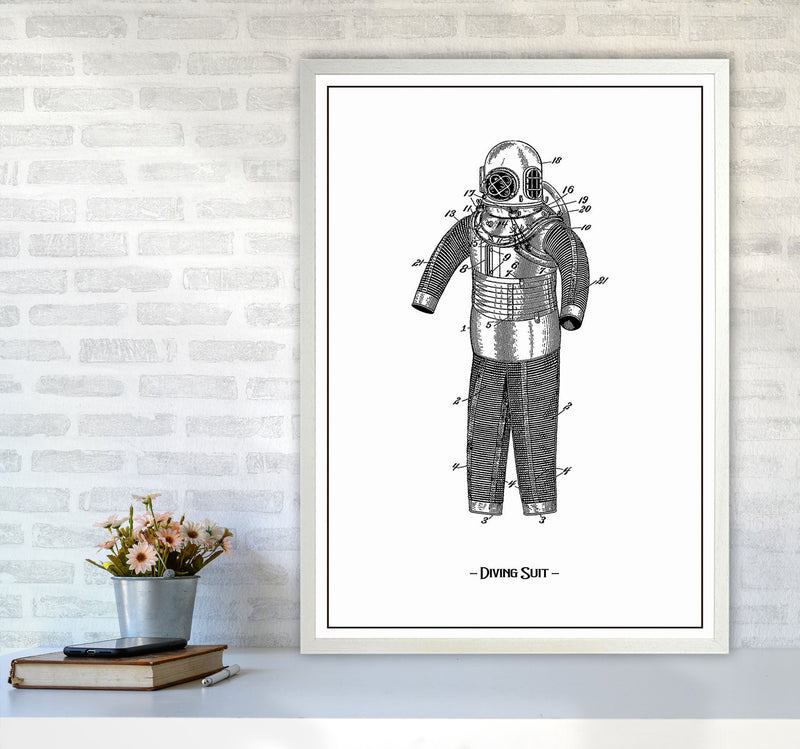 Diving Suit Art Print by Jason Stanley A1 Oak Frame