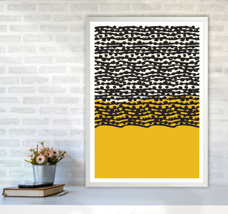 Yellow Vibe Art Print by Jason Stanley A1 Oak Frame