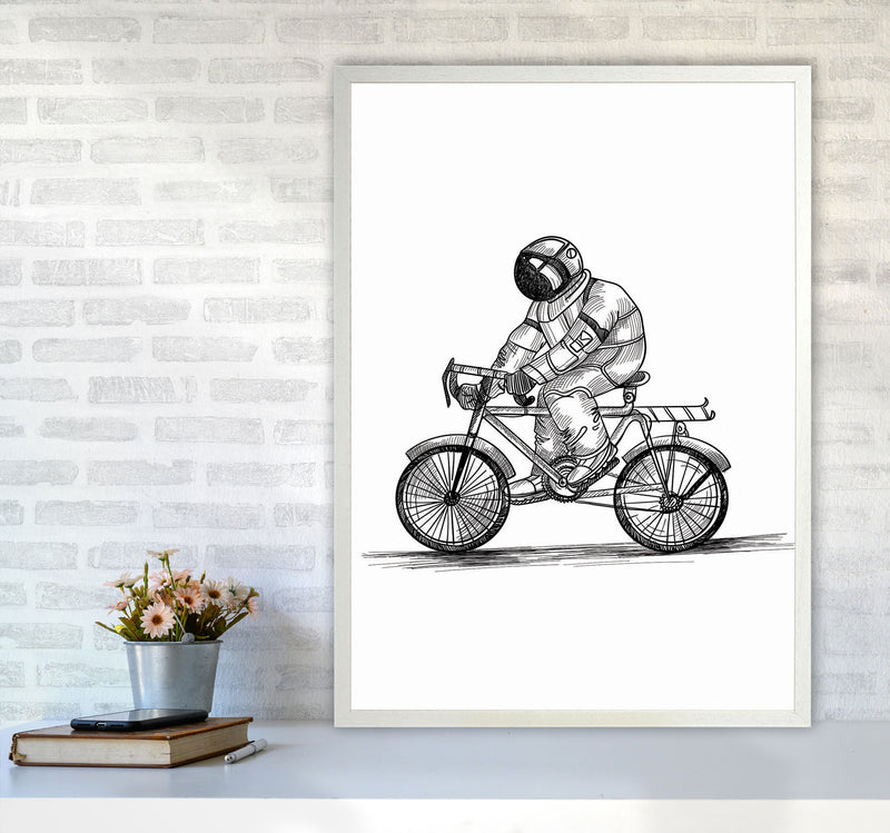 Astrobiker Art Print by Jason Stanley A1 Oak Frame