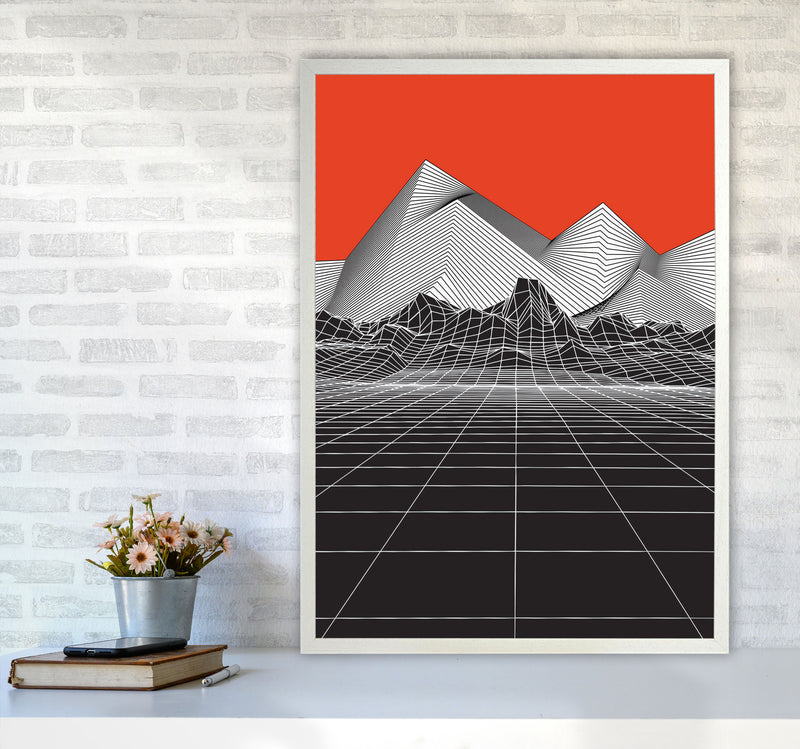 Big Red Art Print by Jason Stanley A1 Oak Frame