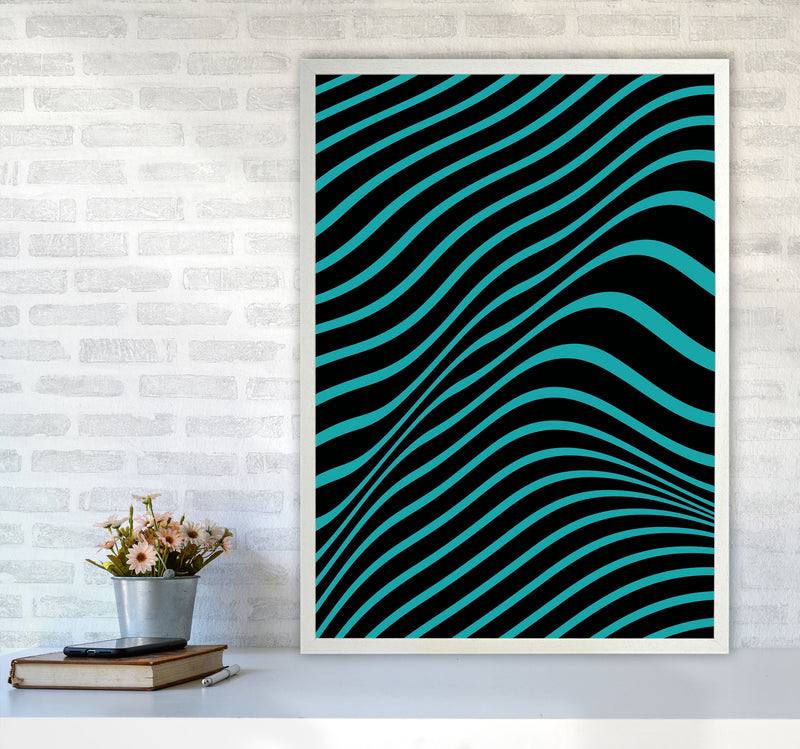 Blue Vibes Art Print by Jason Stanley A1 Oak Frame