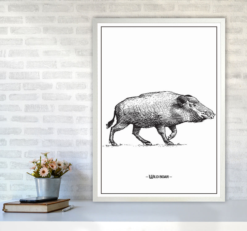 Wild Boar Art Print by Jason Stanley A1 Oak Frame