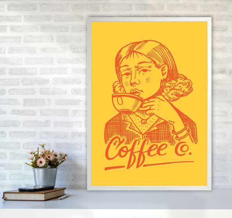 Coffee Art Print by Jason Stanley A1 Oak Frame