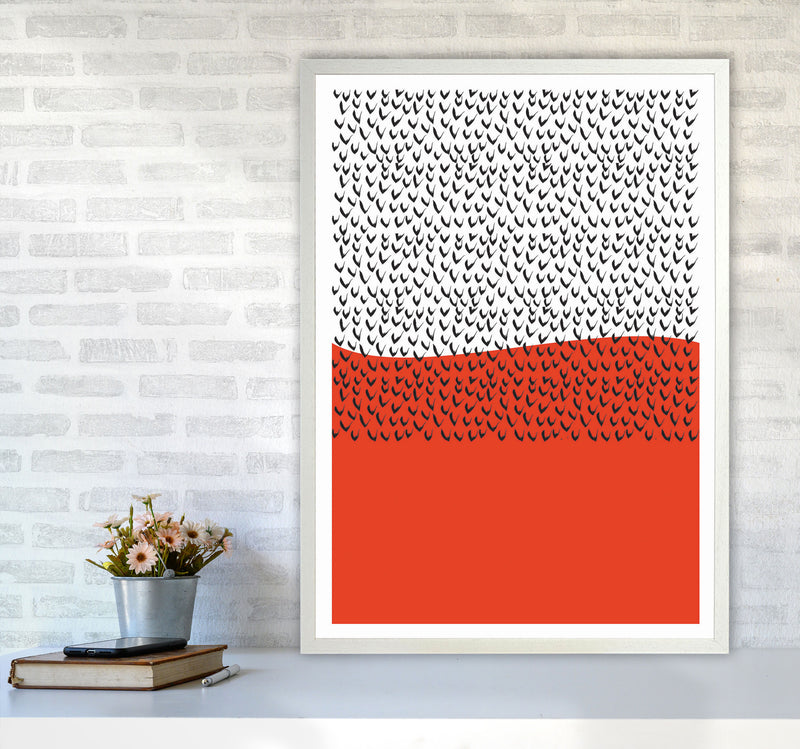 Red Vibe Art Print by Jason Stanley A1 Oak Frame
