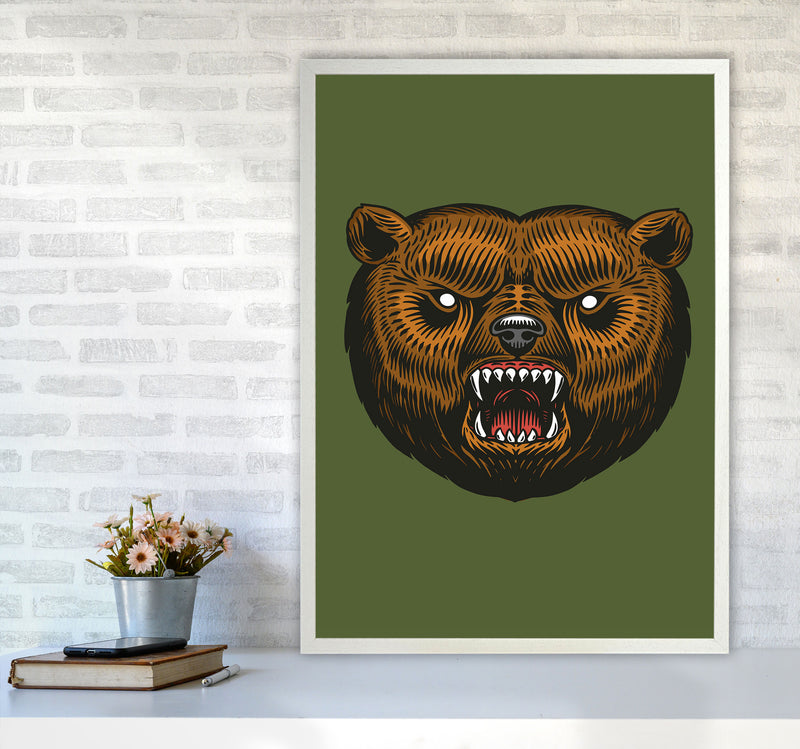 Ol Grizzly Art Print by Jason Stanley A1 Oak Frame