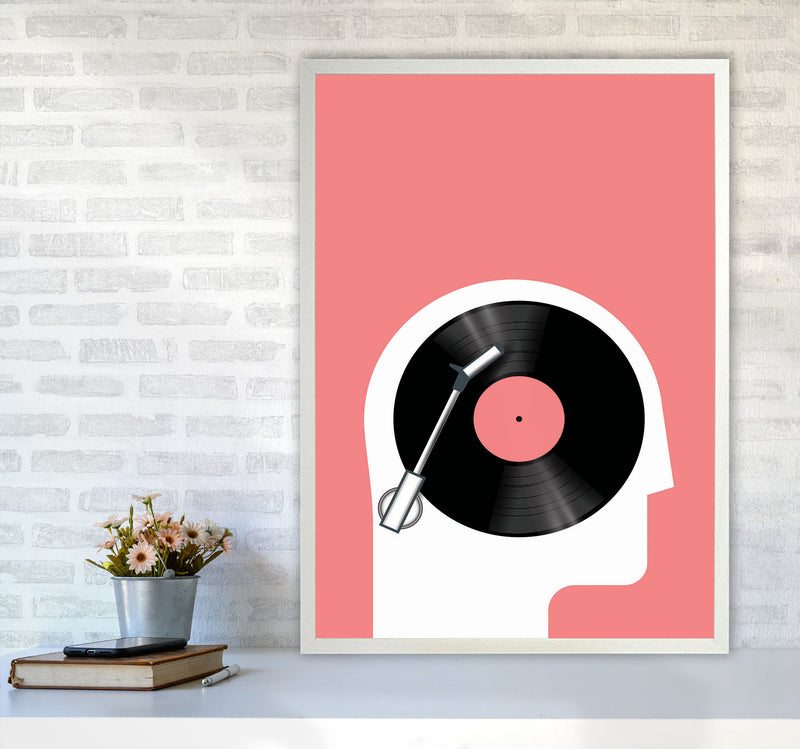 Listen To Records Art Print by Jason Stanley A1 Oak Frame