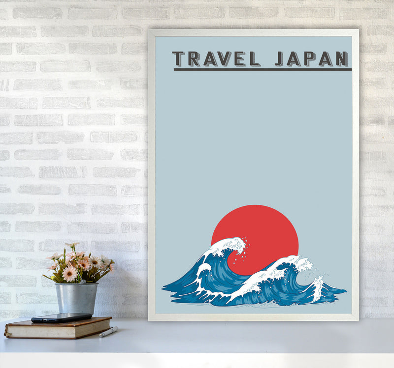 Japanese Waves Art Print by Jason Stanley A1 Oak Frame
