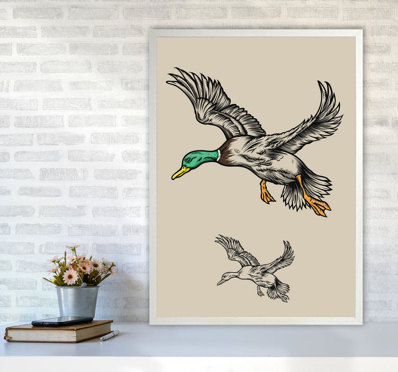 Flying Ducks Art Print by Jason Stanley A1 Oak Frame