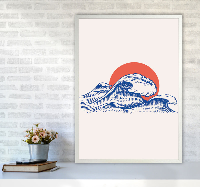 Chill Waves Art Print by Jason Stanley A1 Oak Frame