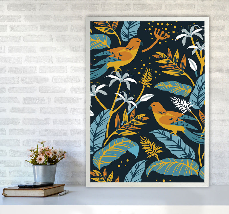Birds And Plants Art Print by Jason Stanley A1 Oak Frame