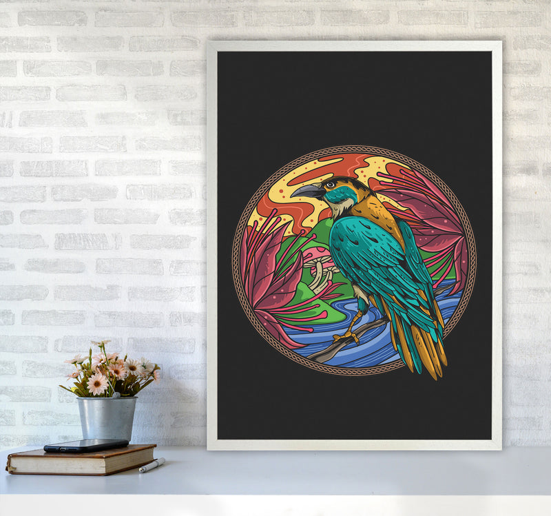 The Wise Crow Art Print by Jason Stanley A1 Oak Frame