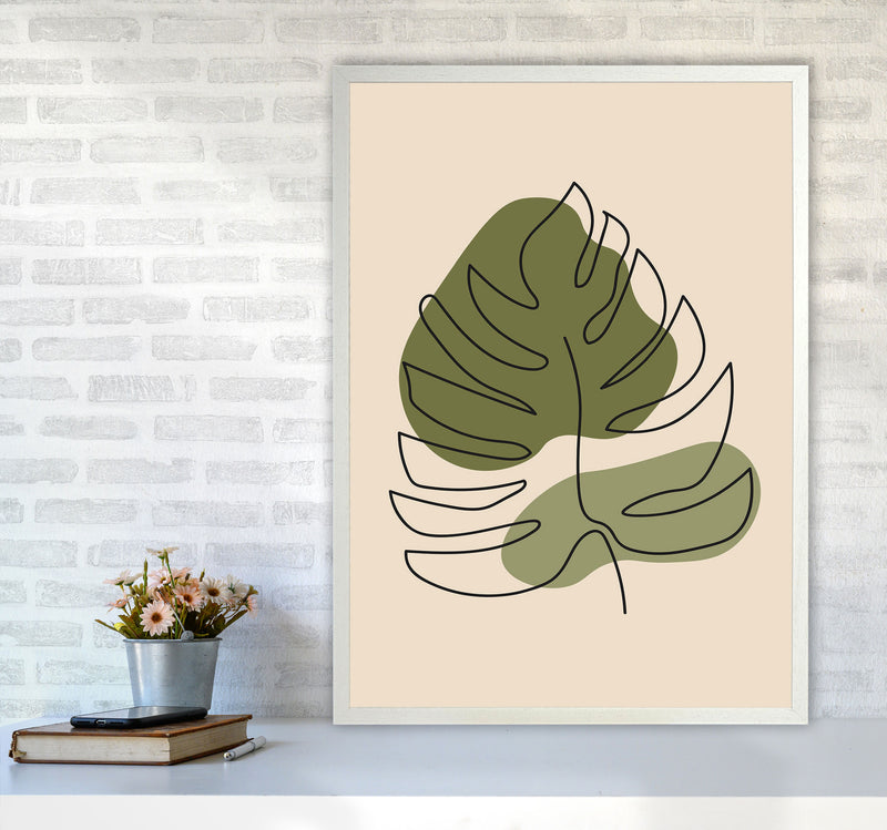 Abstract One Line Leaf Drawing II Art Print by Jason Stanley A1 Oak Frame