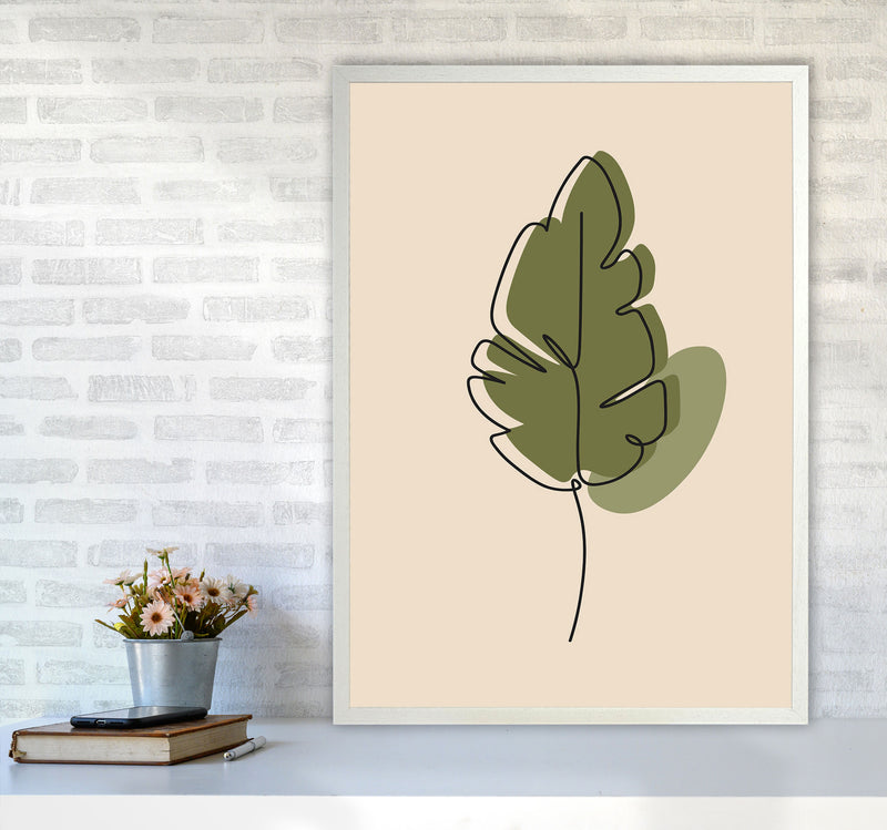 Abstract One Line Leaf Drawing III Art Print by Jason Stanley A1 Oak Frame