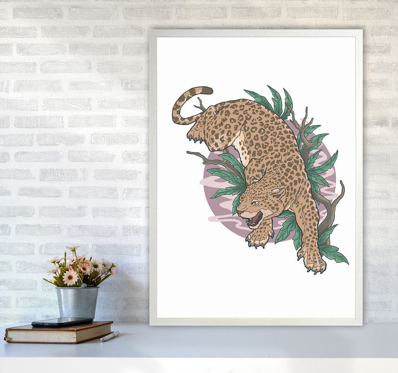 Wild Leopard Art Print by Jason Stanley A1 Oak Frame