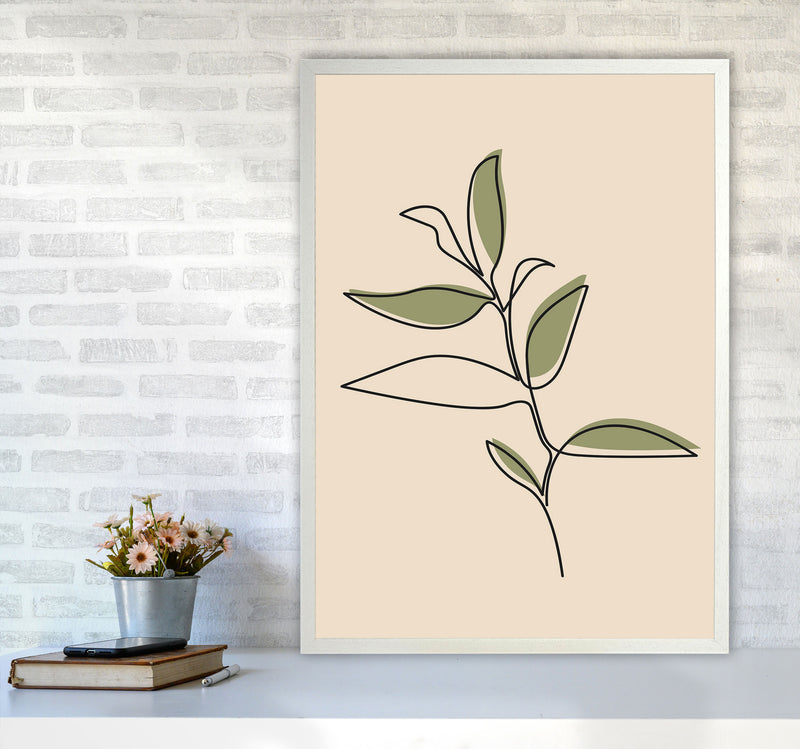 Abstract One Line Leaf Drawing I Art Print by Jason Stanley A1 Oak Frame