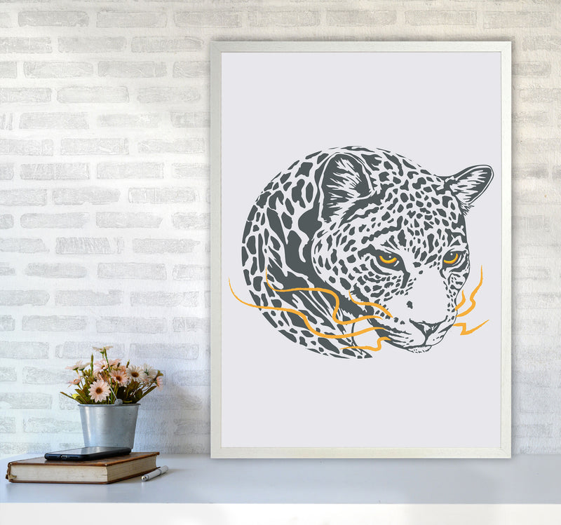 Wise Leopard Art Print by Jason Stanley A1 Oak Frame