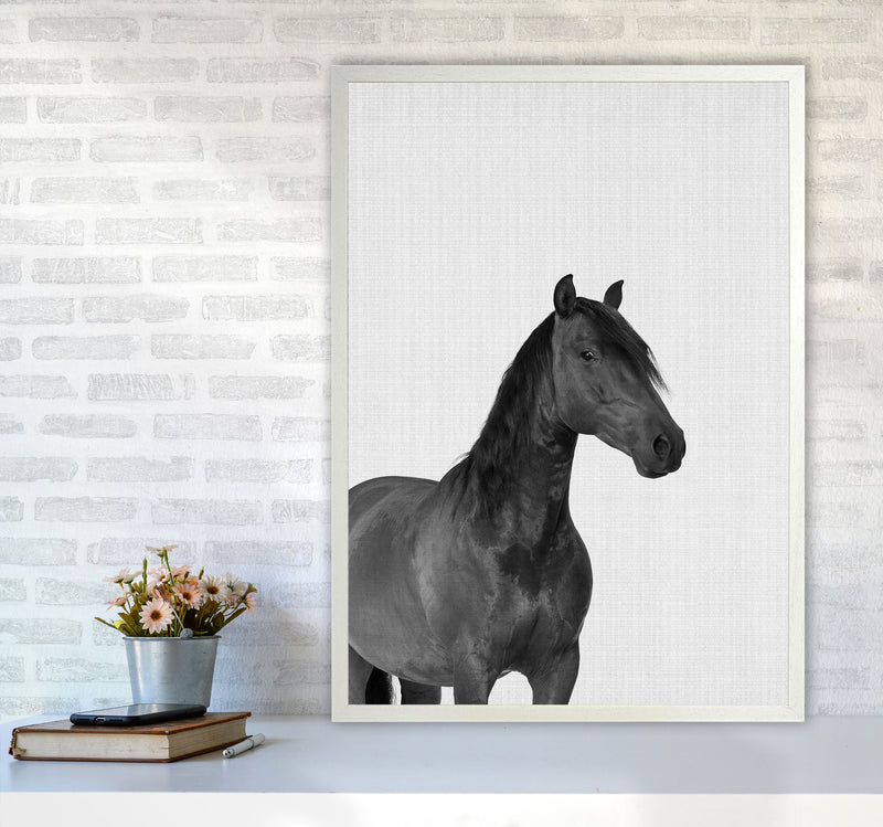 The Dark Horse Rides At Night Art Print by Jason Stanley A1 Oak Frame