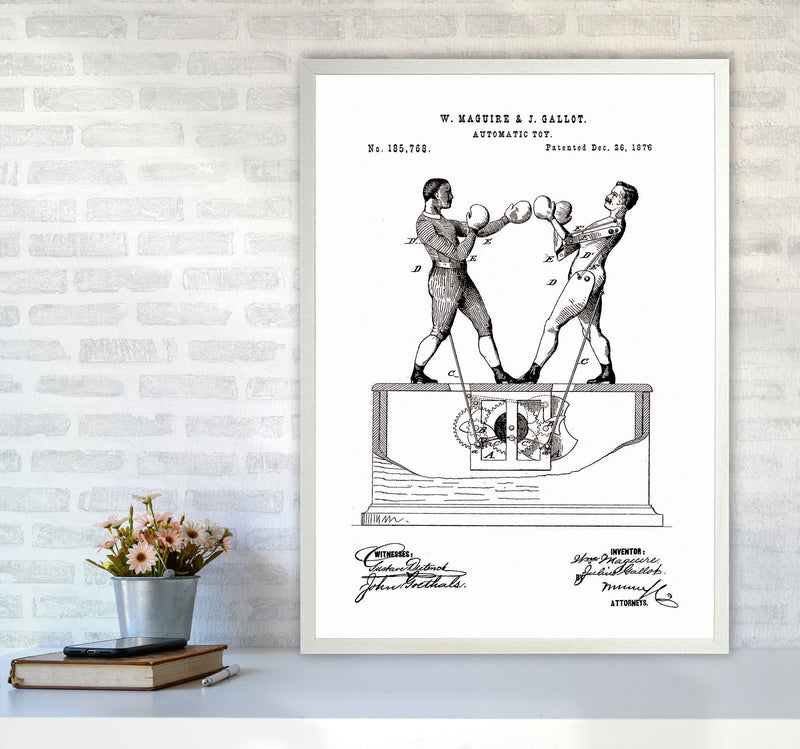 Automatic Boxing Toy Patent Art Print by Jason Stanley A1 Oak Frame