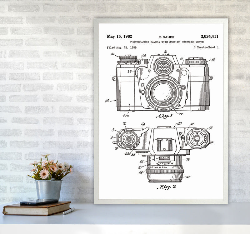 Photographic Camera Patent Art Print by Jason Stanley A1 Oak Frame