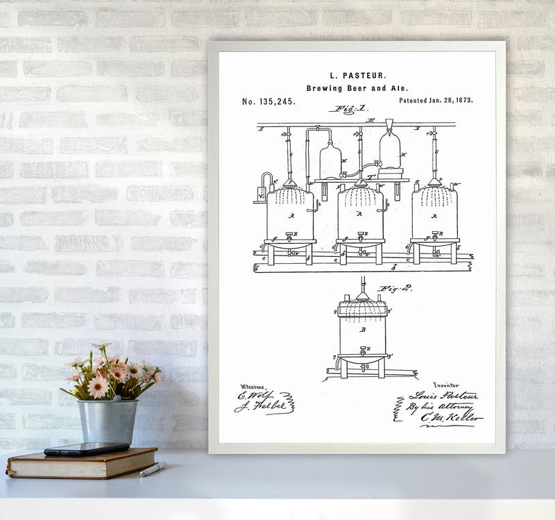 Brewing Beer Apparatus Patent Art Print by Jason Stanley A1 Oak Frame
