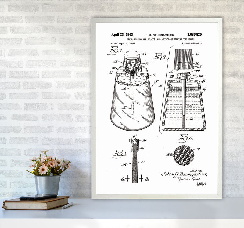 Nail Polish Applicator Patent Art Print by Jason Stanley A1 Oak Frame