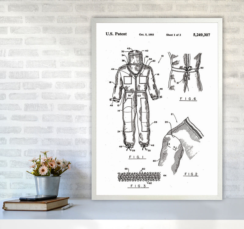Bee Keeper Suit Patent Art Print by Jason Stanley A1 Oak Frame