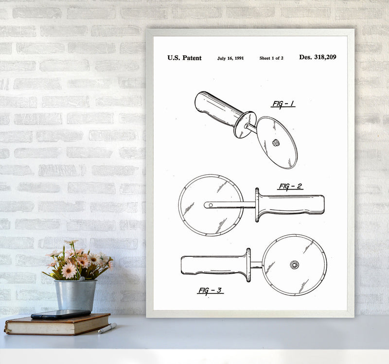 Pizza Cutter Patent Art Print by Jason Stanley A1 Oak Frame