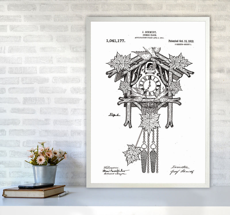 Cuckoo Clock Patent Art Print by Jason Stanley A1 Oak Frame