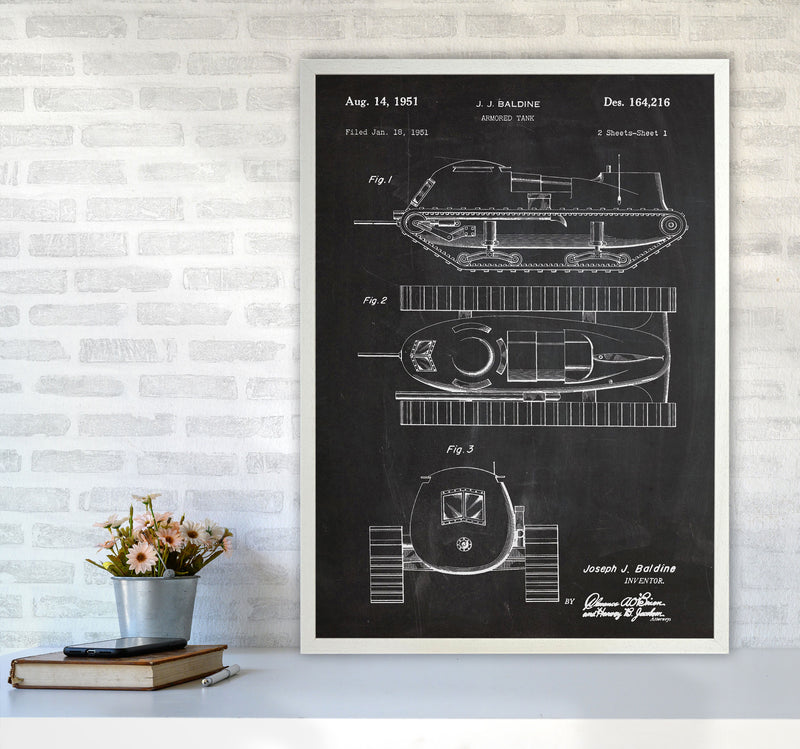Armored Tank Patent Art Print by Jason Stanley A1 Oak Frame