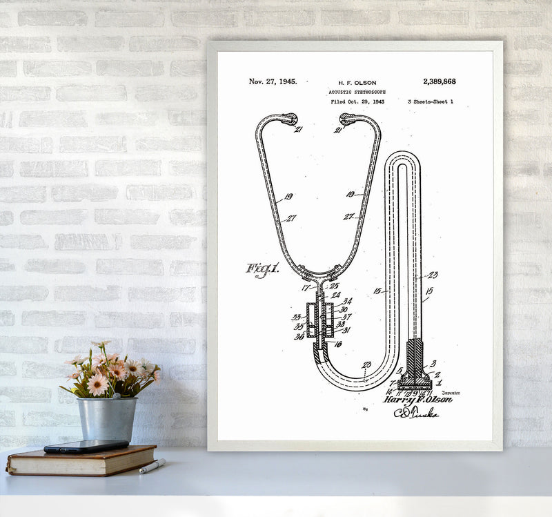 Stethoscope Patent Art Print by Jason Stanley A1 Oak Frame