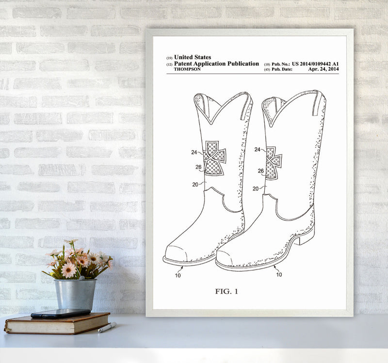 Cowboy Boots Patent Art Print by Jason Stanley A1 Oak Frame