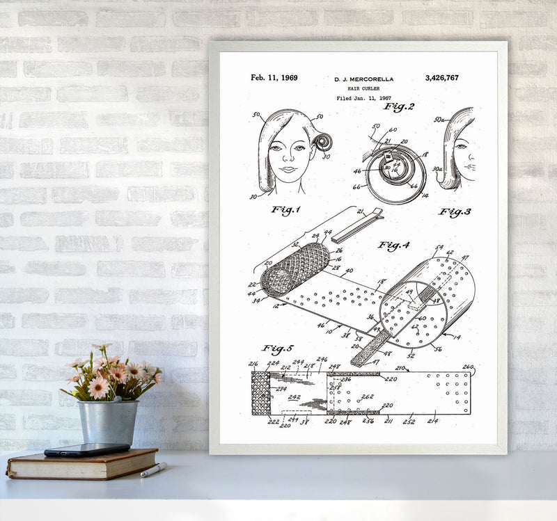 Hair Curler Patent Art Print by Jason Stanley A1 Oak Frame