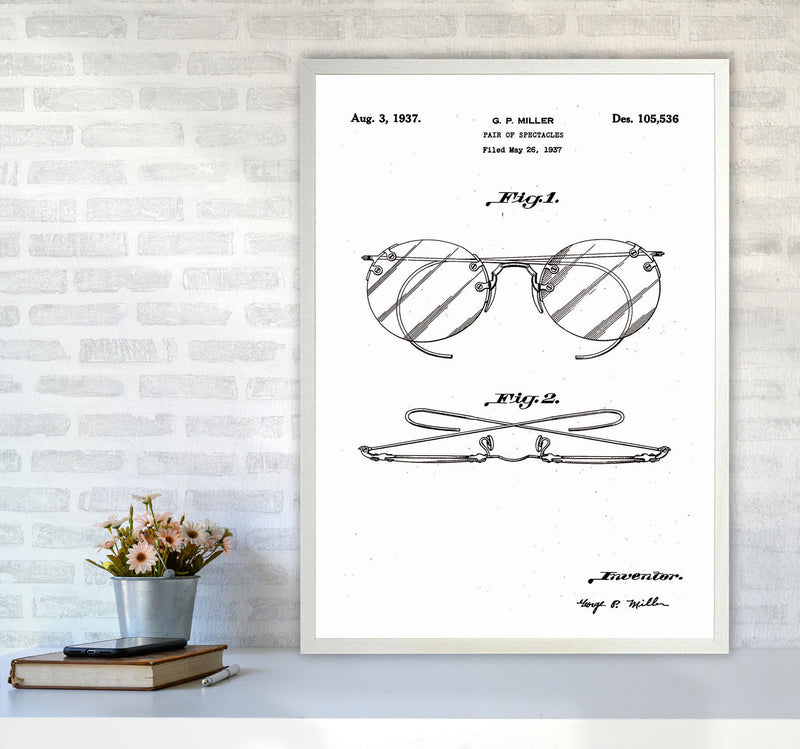 Spectacles Patent Art Print by Jason Stanley A1 Oak Frame