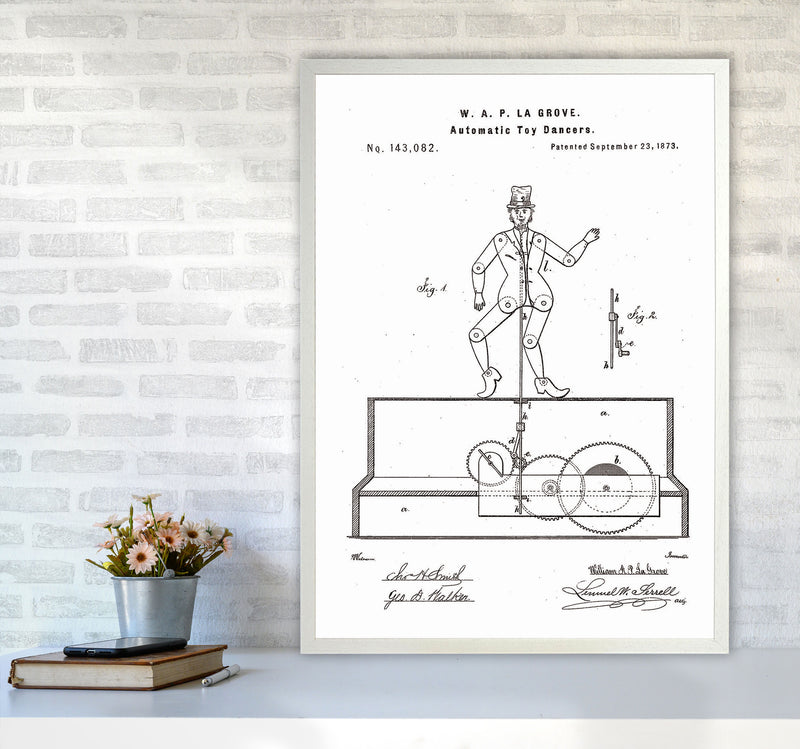Toy Dancer Patent Art Print by Jason Stanley A1 Oak Frame