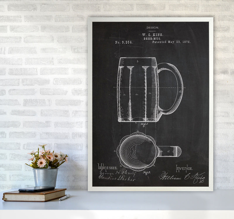 Beer Mug Patent Art Print by Jason Stanley A1 Oak Frame