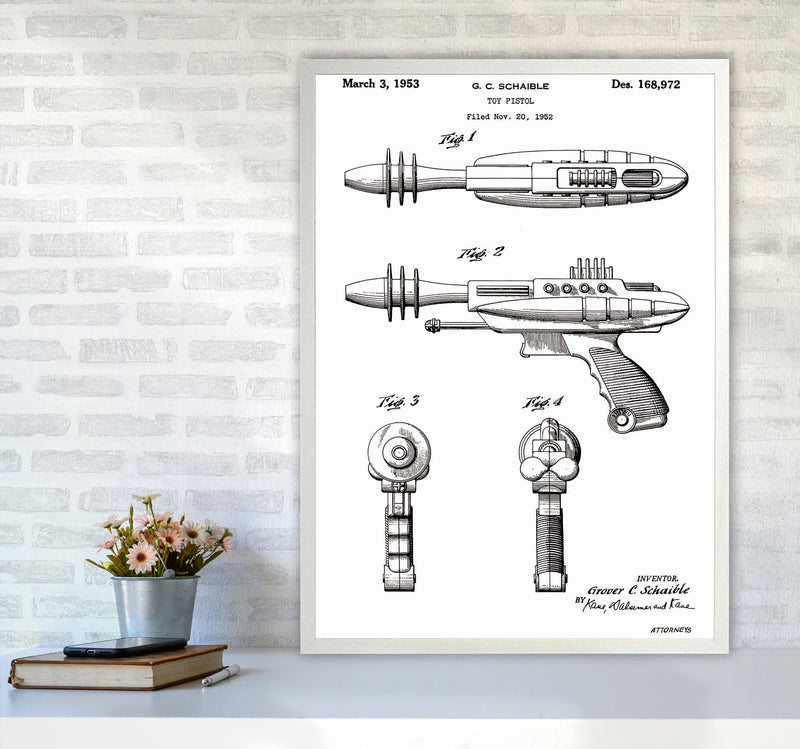 Ray Gun Patent Art Print by Jason Stanley A1 Oak Frame