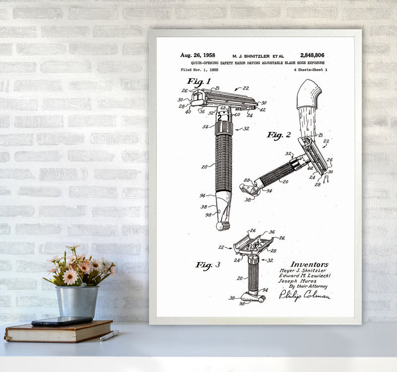 Razor Patent 2 Art Print by Jason Stanley A1 Oak Frame