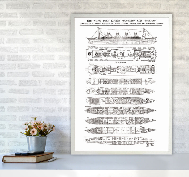 Titanic Patent Art Print by Jason Stanley A1 Oak Frame