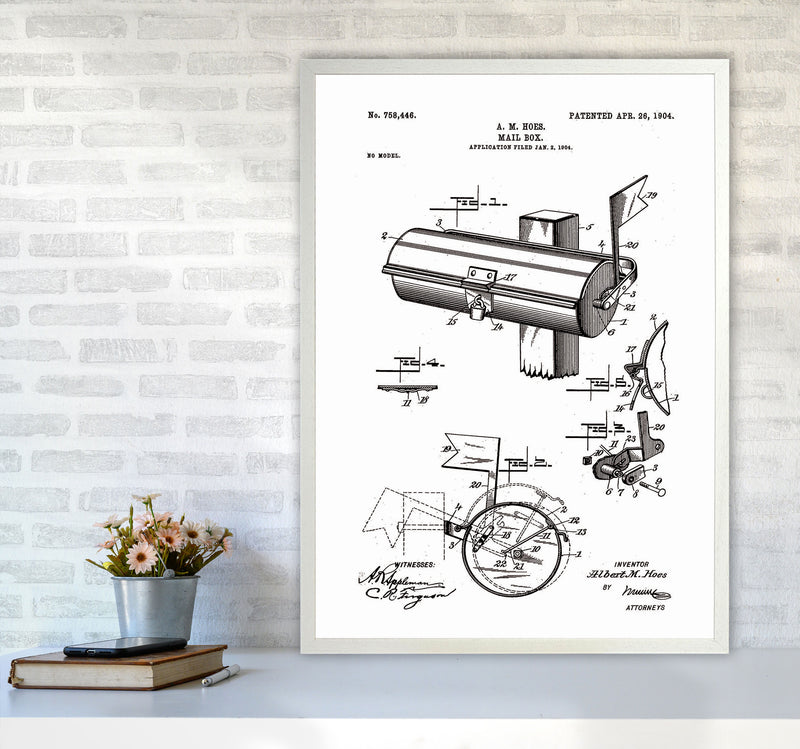 Mailbox Patent Art Print by Jason Stanley A1 Oak Frame