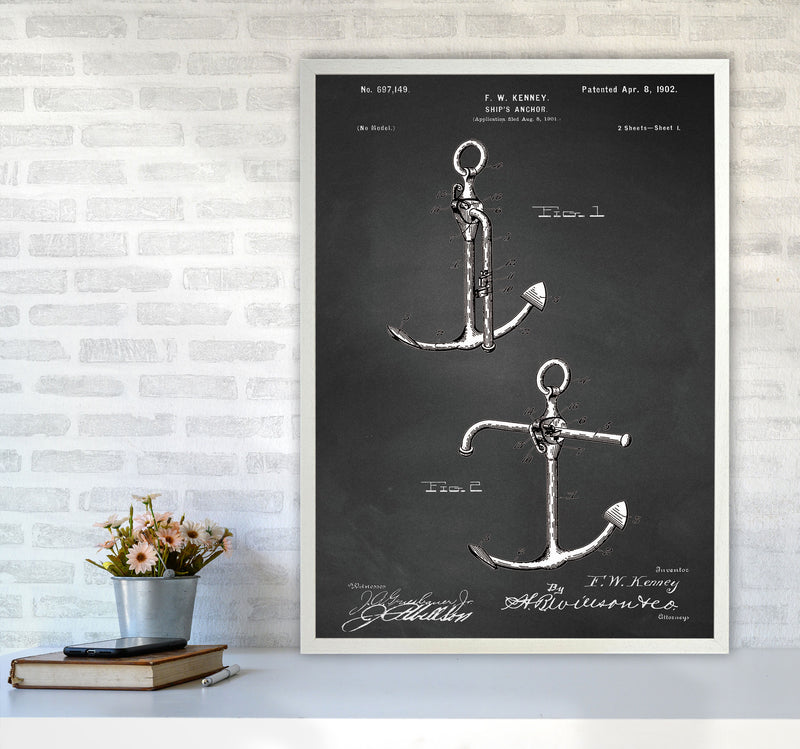 Anchor Patent 1 Art Print by Jason Stanley A1 Oak Frame