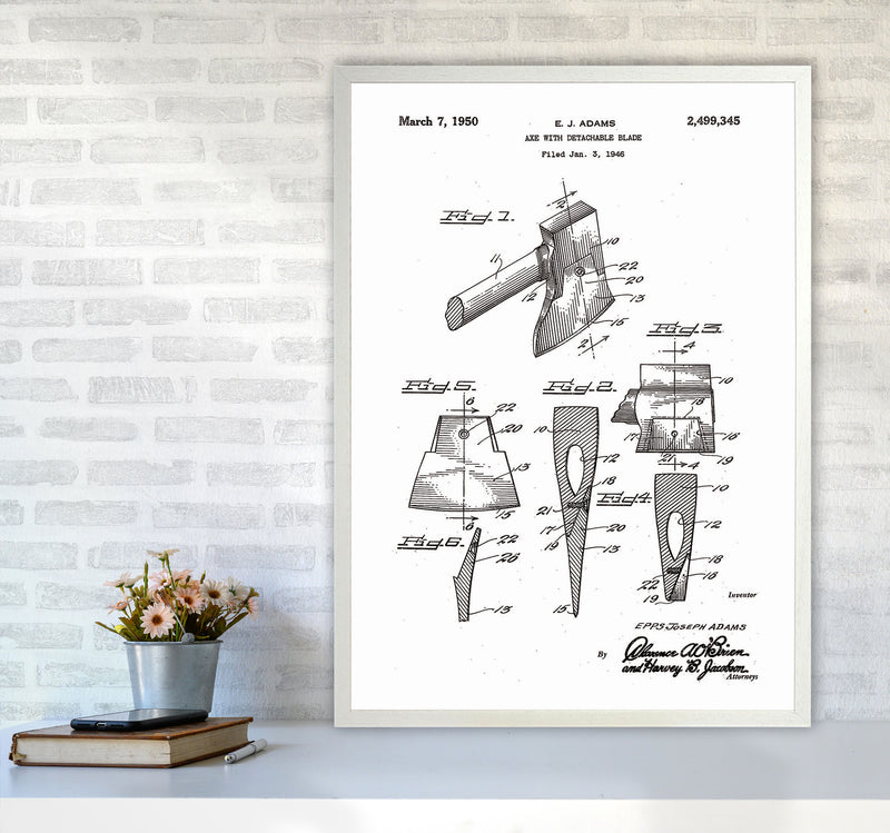 Axe Patent Art Print by Jason Stanley A1 Oak Frame