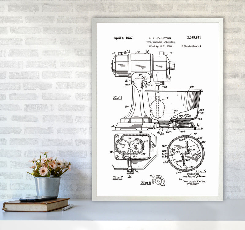 Mixer Patent Art Print by Jason Stanley A1 Oak Frame