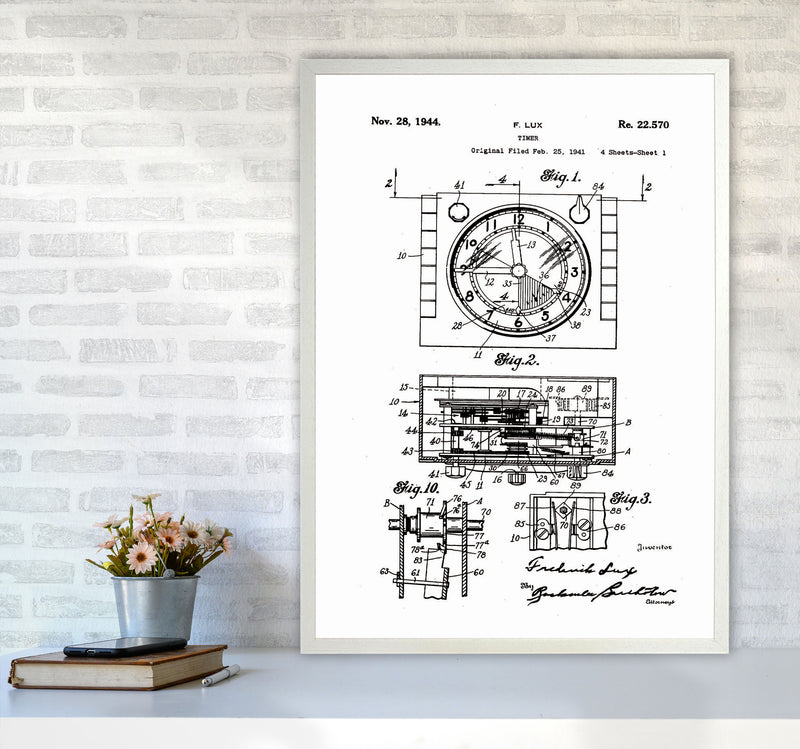 Timer Patent Art Print by Jason Stanley A1 Oak Frame