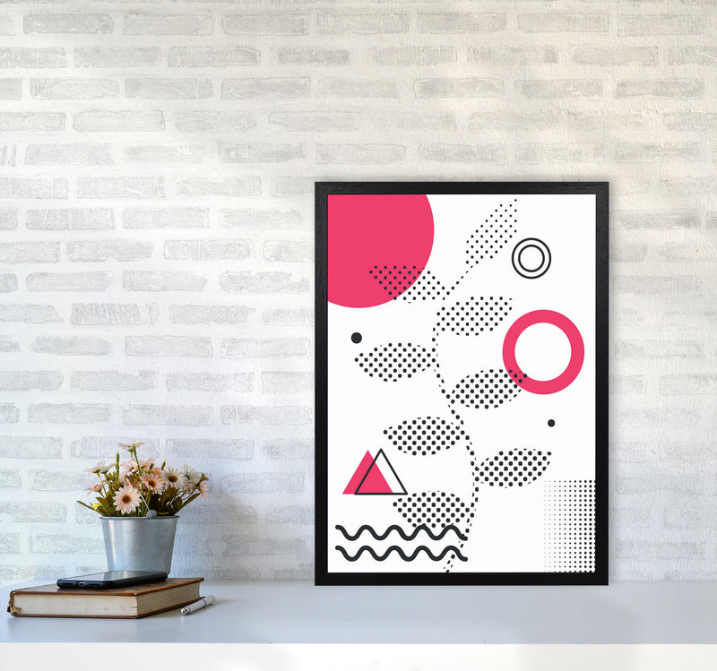 Abstract Halftone Shapes 1 Art Print by Jason Stanley A2 White Frame