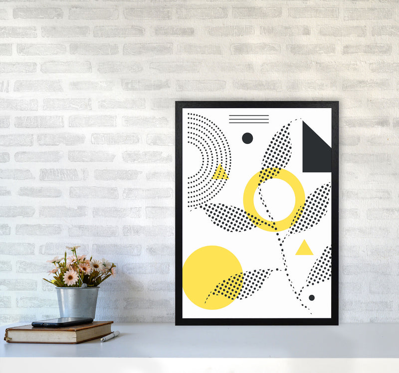 Abstract Halftone Shapes 2 Art Print by Jason Stanley A2 White Frame