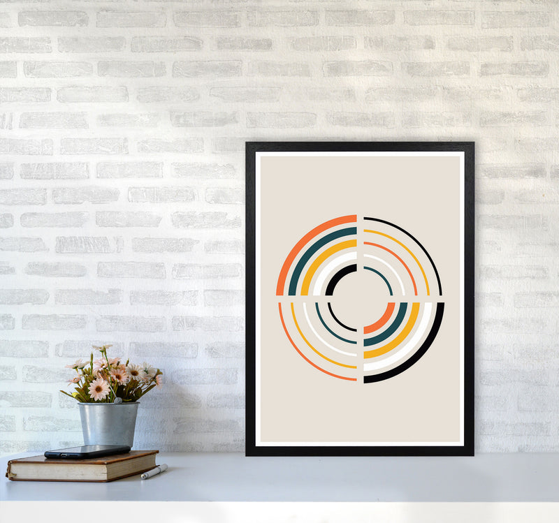 Retro Geometric Circle 2 Art Print by Jason Stanley A2 White Frame