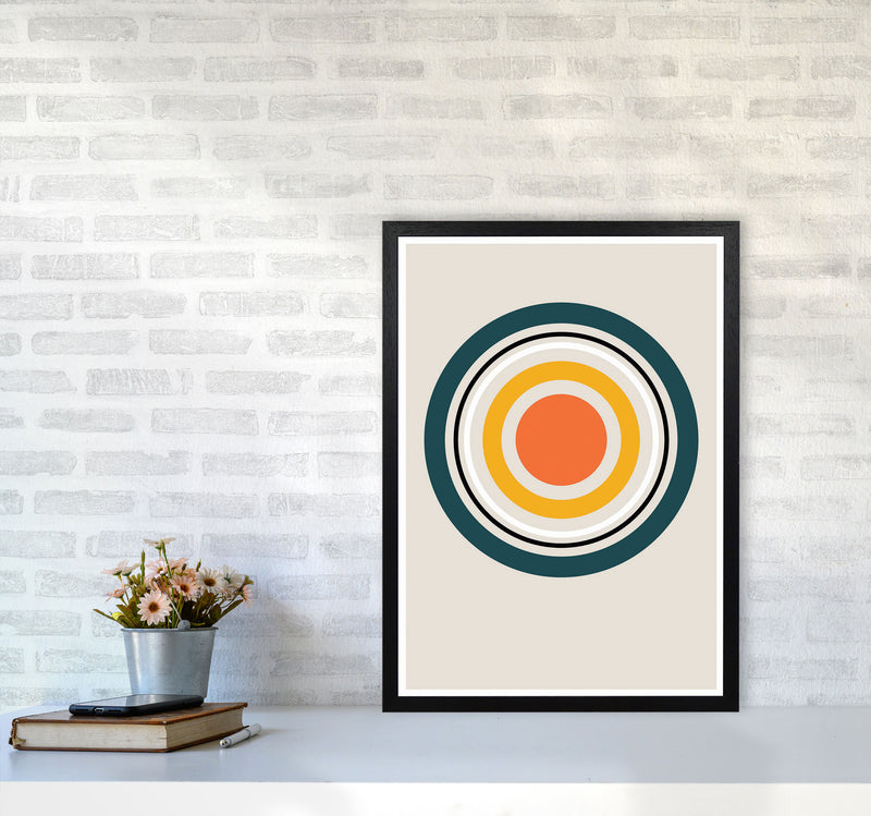 Retro Geometric Circle 3 Art Print by Jason Stanley A2 White Frame