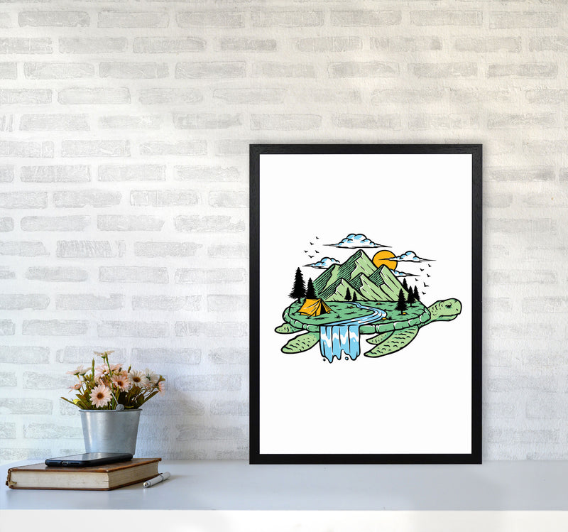 Turtles All The Way Down Art Print by Jason Stanley A2 White Frame