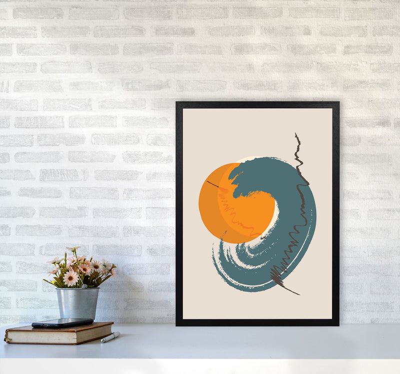 Sunshine Abstract Swirl Art Print by Jason Stanley A2 White Frame